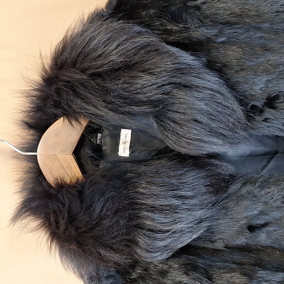 Rabbit Fur Coat, Black - Picture 7 of 7